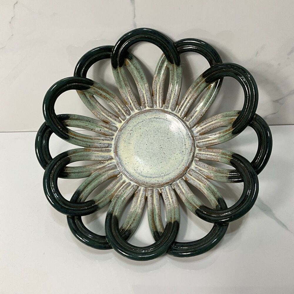 HANDMADE Pottery Woven Basket Bowl